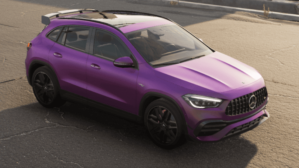 Autofolierung Frankfurt mit Avery Dennison Satin Blissful Purple – Satin-Folie in lebendigem Purpur für ein exklusives und beruhigendes Design.