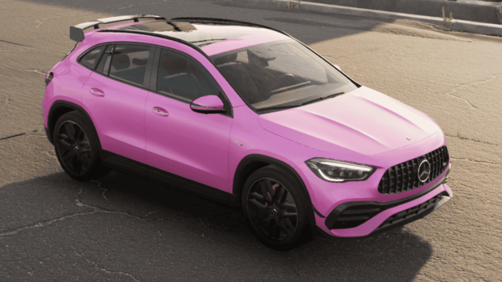 Autofolierung Frankfurt mit der 3M Gloss Raspberry Fizz Folie für eine lebendige, glänzende Optik in intensiver Himbeerfarbe